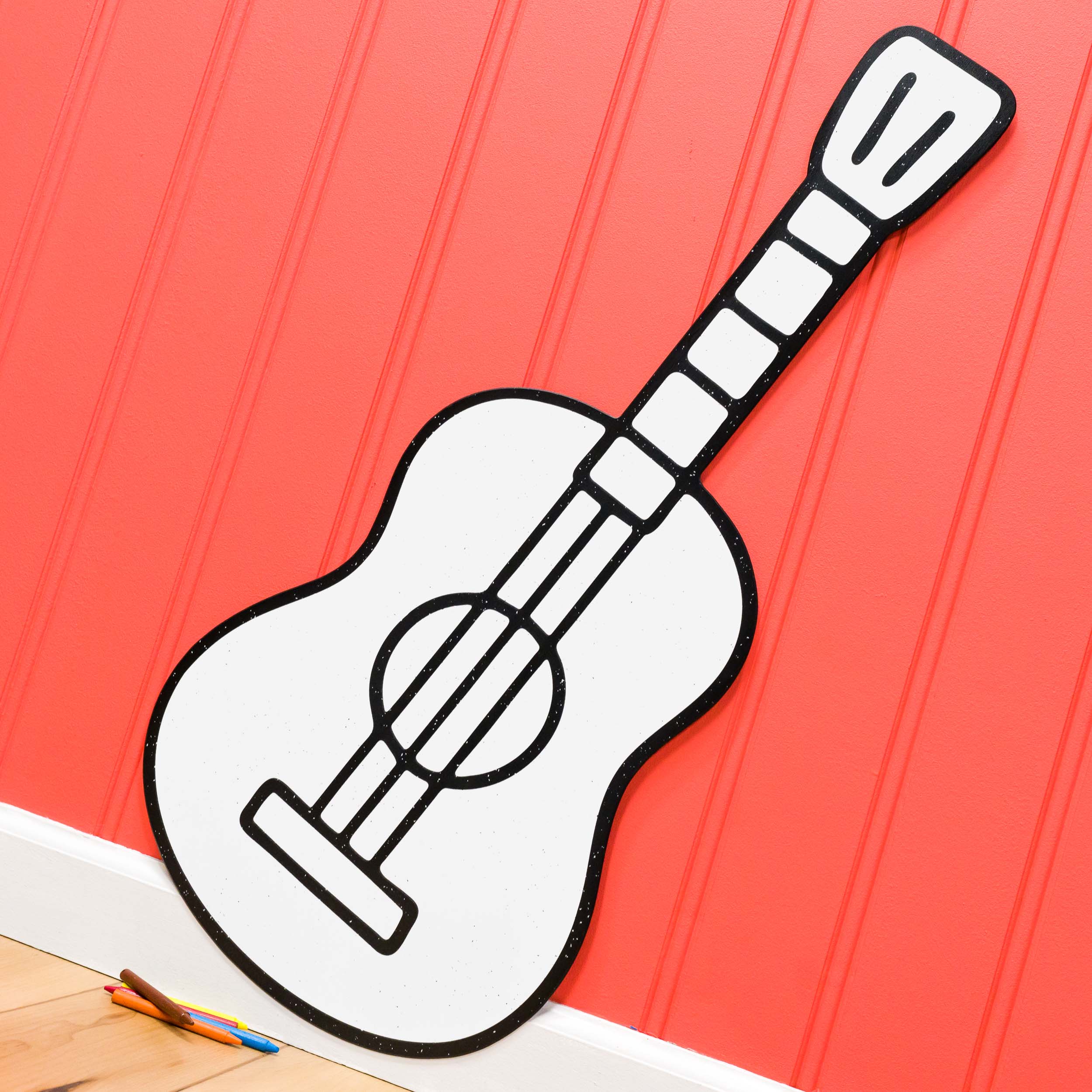 Guitar isolated coloring page for kids Royalty Free Vector